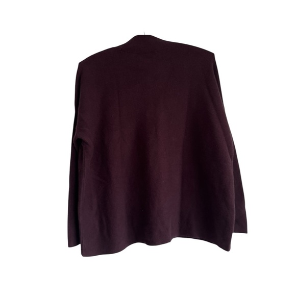 Eileen Fisher Silk and Cashmere Loose Waffle Knit Turtleneck Aubergine Size XS - Picture 6 of 6